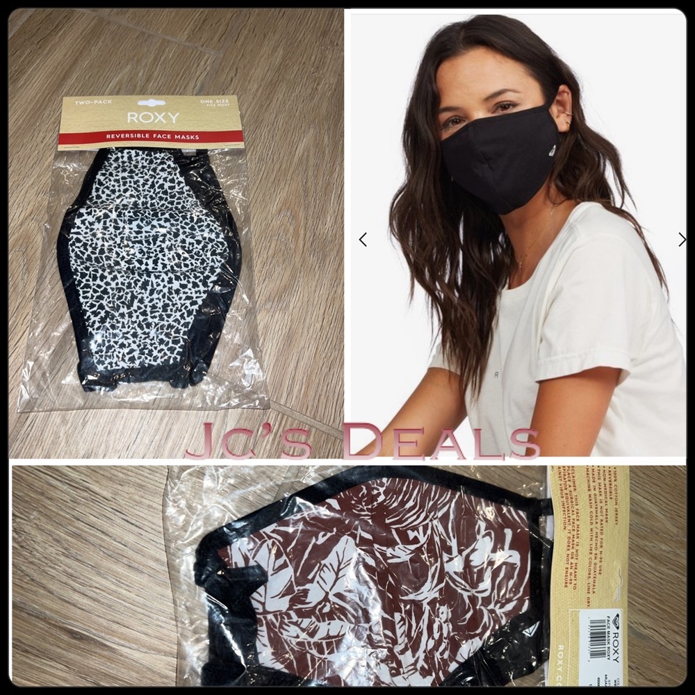 ✨ ROXY Reversible Face Masks 2 Pack for Women reusable ✨